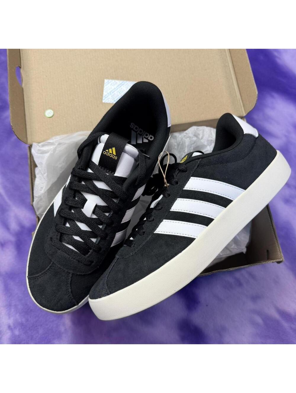 Adidas womens vl court 3.0 sneakers black and white